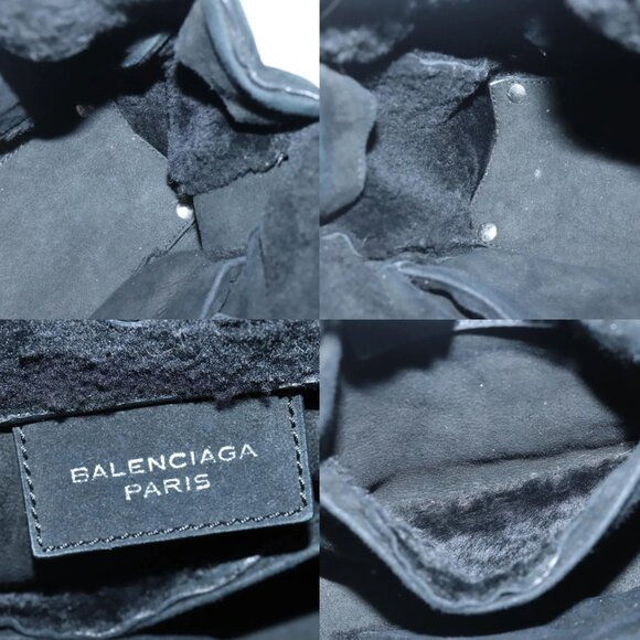 BALENCIAGA Hand Bag Suede 2way Black Silver 305572 Auth ki5224V - Picture 13 of 15